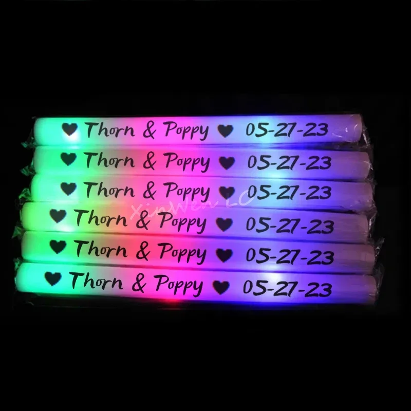 Wedding Supply In Bulk - 30/40/60/80/100/120Pcs RGB Glow Foam Stick Bulk