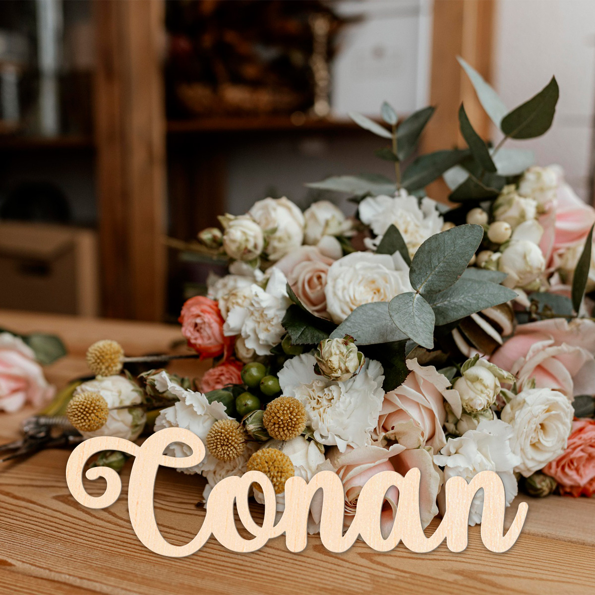Wedding Shop - Customized solid wood name tags for