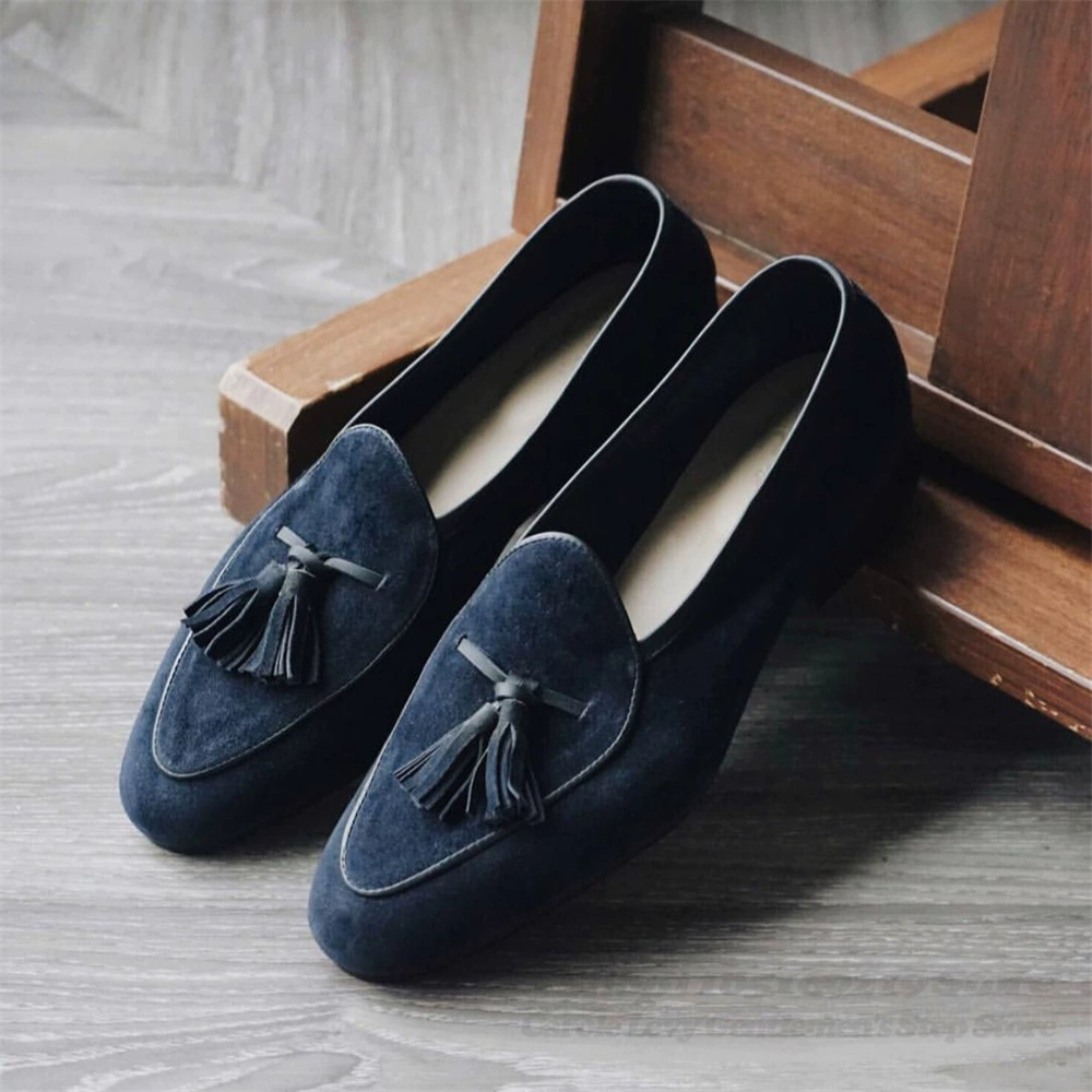 Tassel Decor Men Loafers Navy  - Wedding Dress Supply 评论和价格