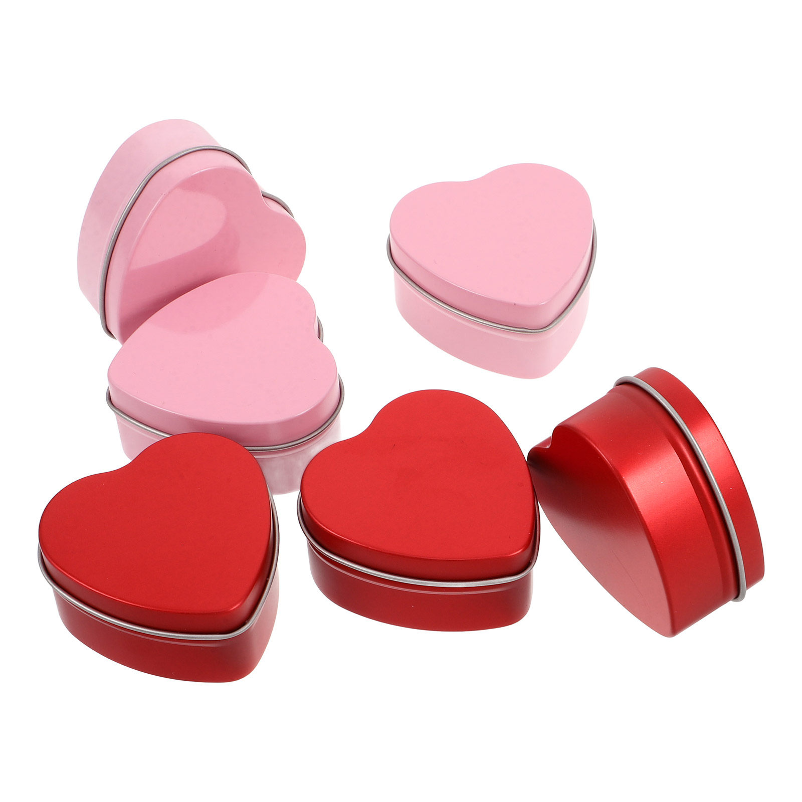 6Pcs Heart Design Matte Tin Bo - Wedding Solution 评论和价格