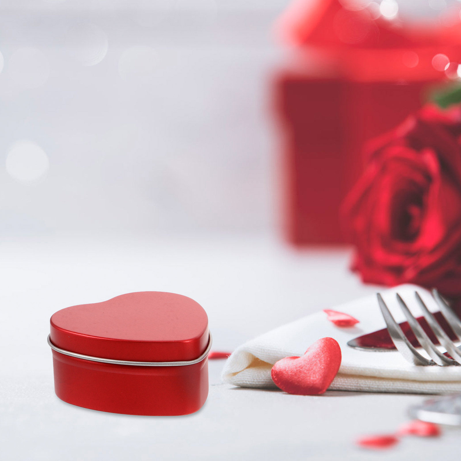 6Pcs Heart Design Matte Tin Bo - Wedding Solution 评论和价格