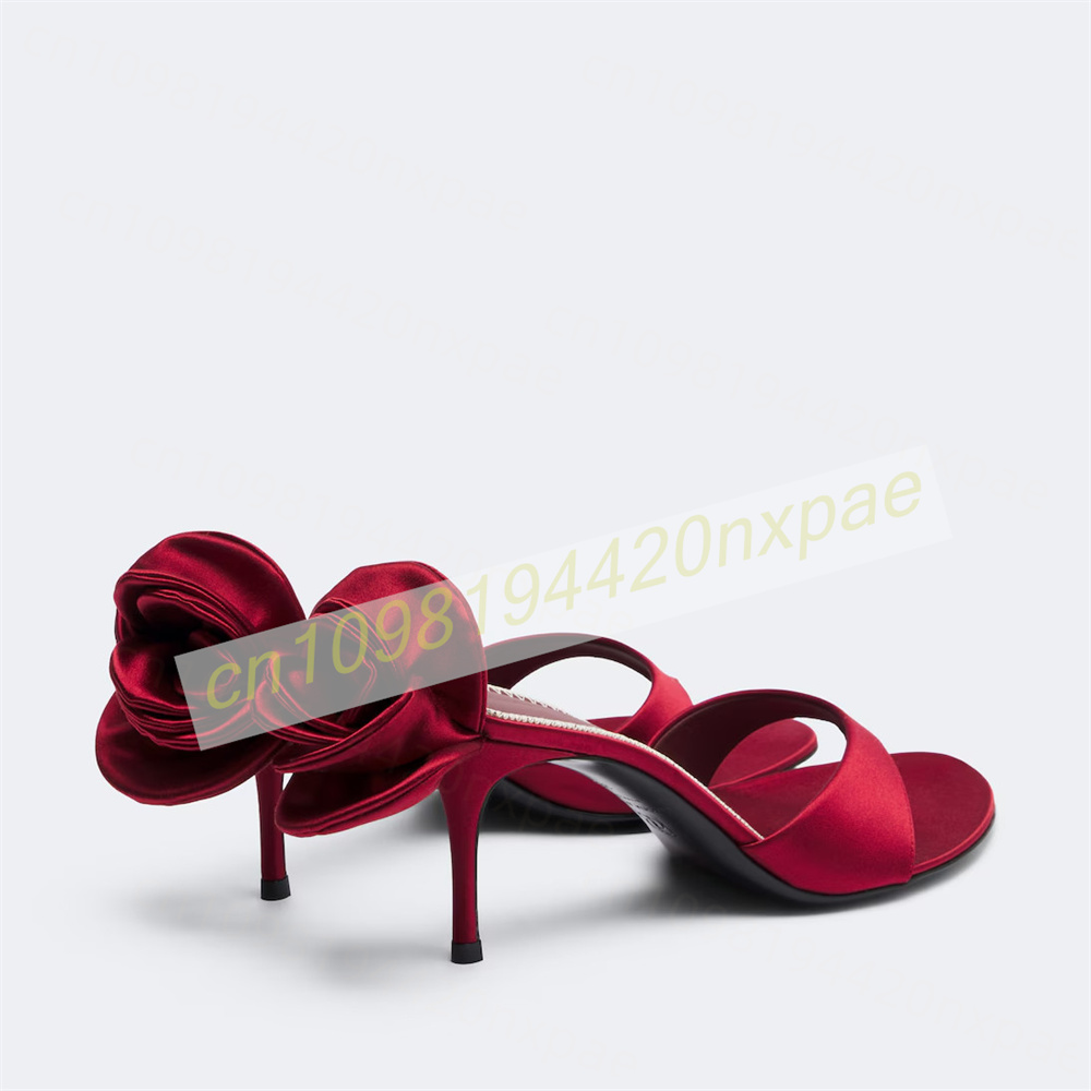 Women Red Satin Thong Mule San - Wedding Dress Supply 评论和价格