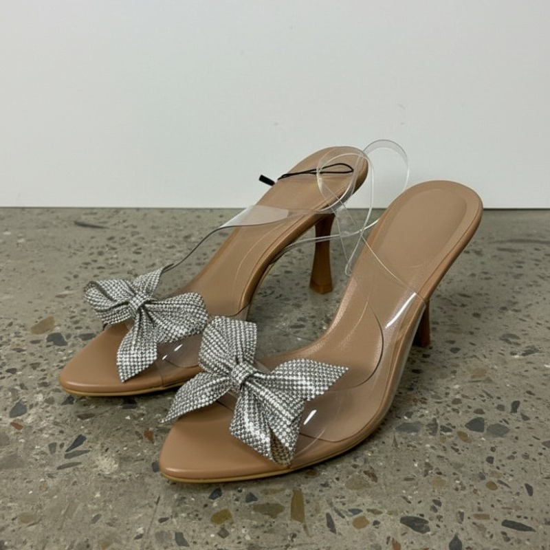 Clear PVC Rhinestone Bow Heels - Wedding Shop 评论和价格