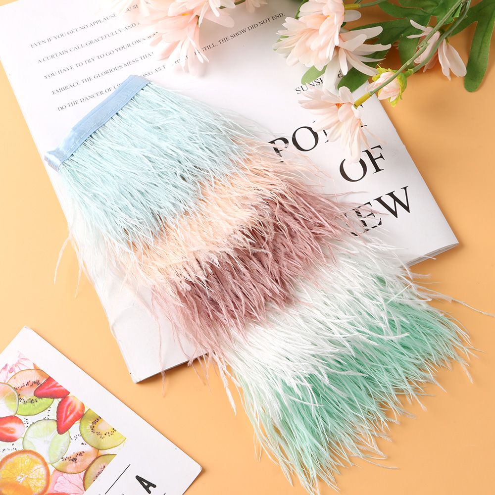 1 Meter Ostrich Feathers Trim  - Wedding Dress Supply 评论和价格