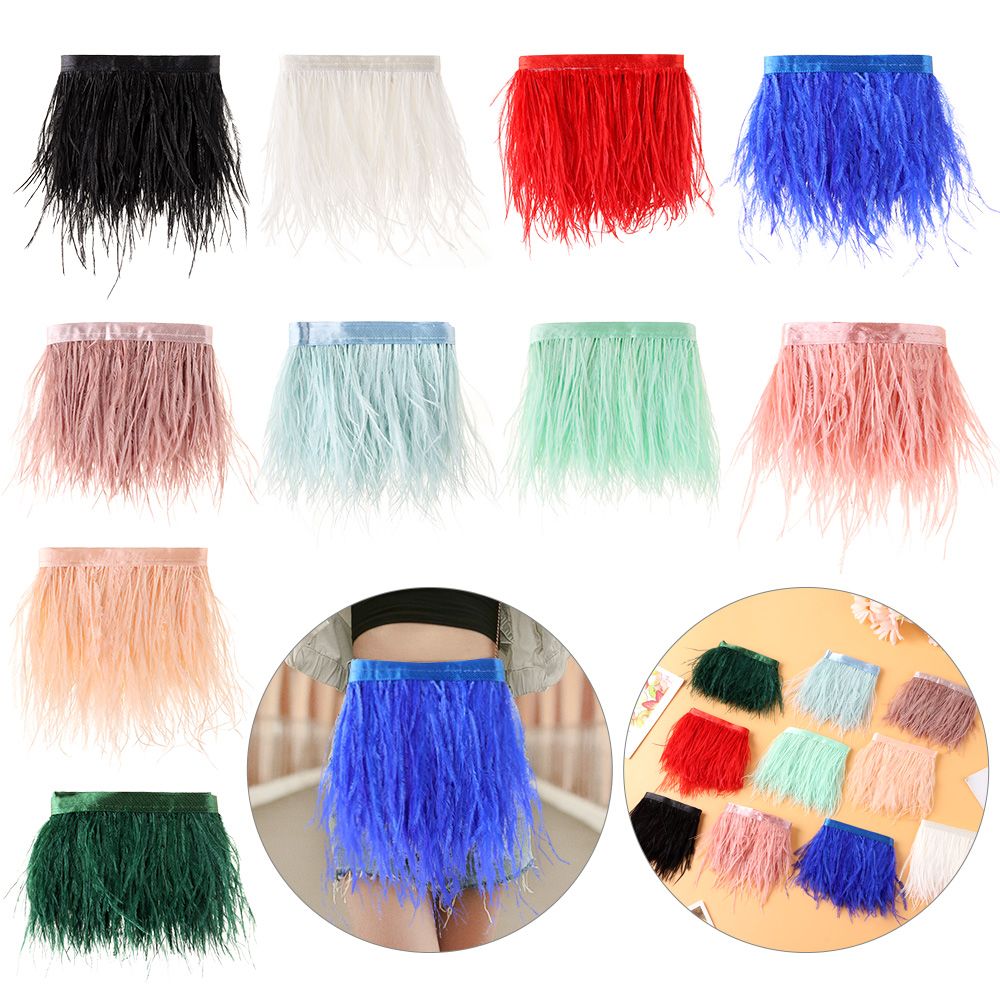 1 Meter Ostrich Feathers Trim  - Wedding Dress Supply 评论和价格